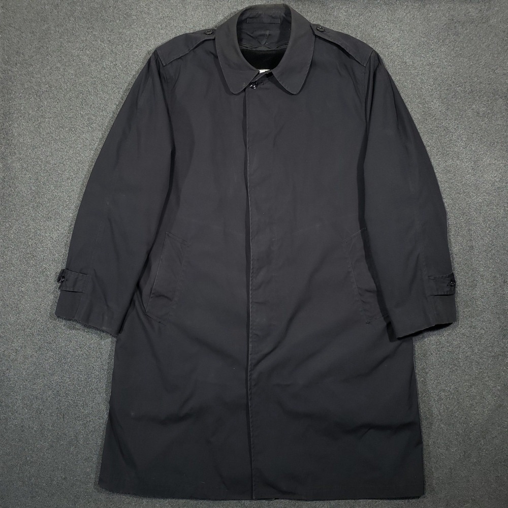 US Military All Weather Mens Coat 44R Black Water‎ Repellent Removable Liner VTG